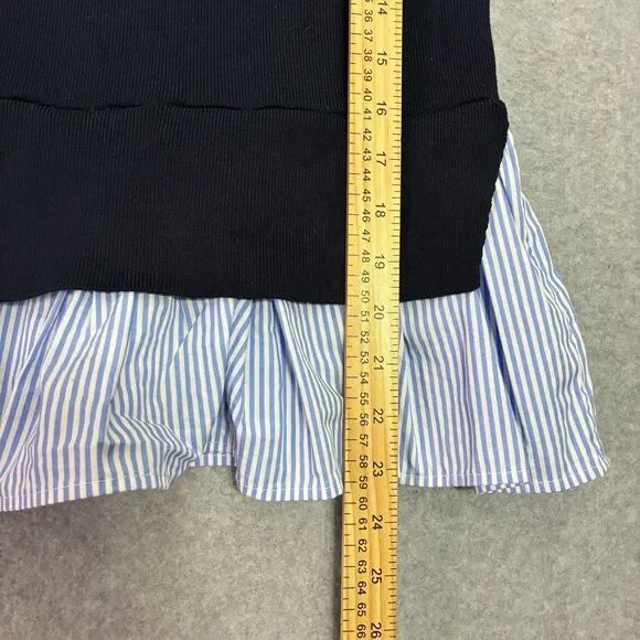 Black and Blue Striped Women's Top - Picture 2 of 6